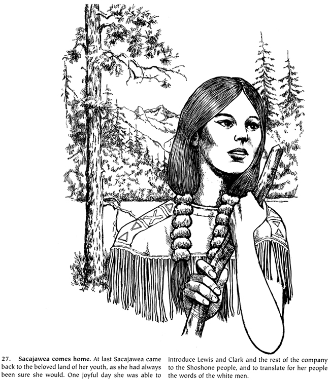 Sacagawea Coloring Sheet Coloring Pages