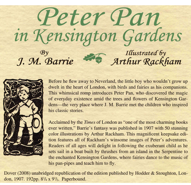 peter pan in kensington gardens first edition