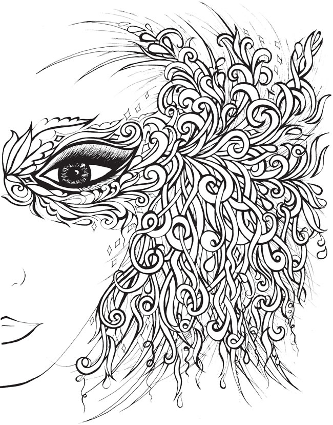 Creative Haven Fanciful Faces Coloring Book (Adult Coloring Books: Fantasy)